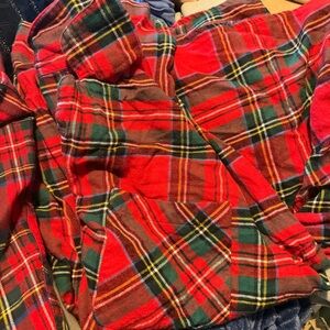 Old Navy Red and Green Plaid Button-Up